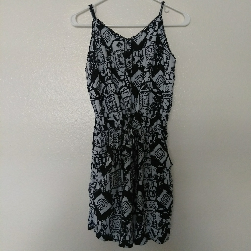 Ultra Pink Romper Blue Aztec Pattern XL